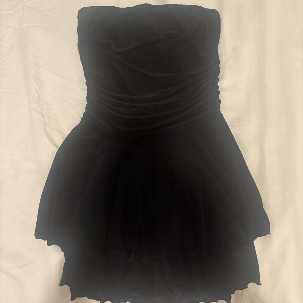 Strapless Black Mini Dress